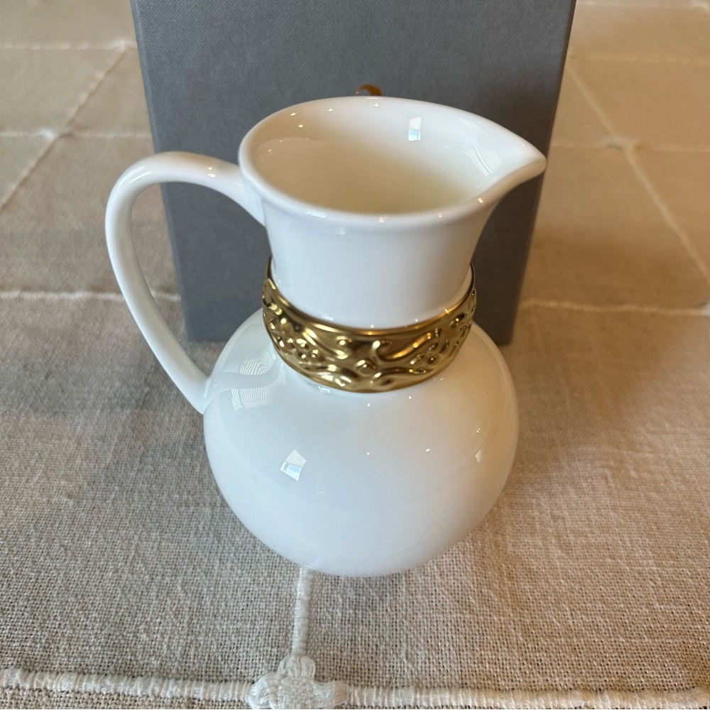 NWT Katy Briscoe | 24k Gold Trim Bangles Bone China Hand Painted Creamer Pitcher
